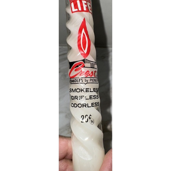 Crest by Pioneer VTG Household Candles as seen in LIFE White Twist Candles RARE! - Picture 4 of 4